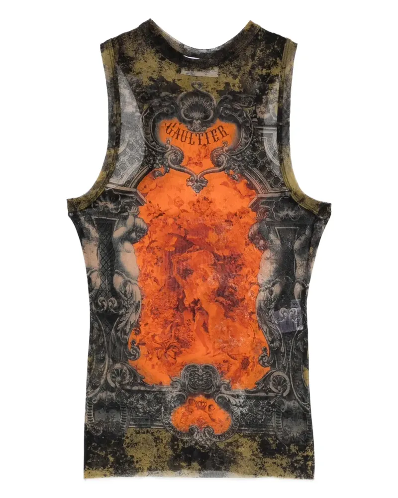 Jean Paul Gaultier Top mit Print - Schwarz Schwarz