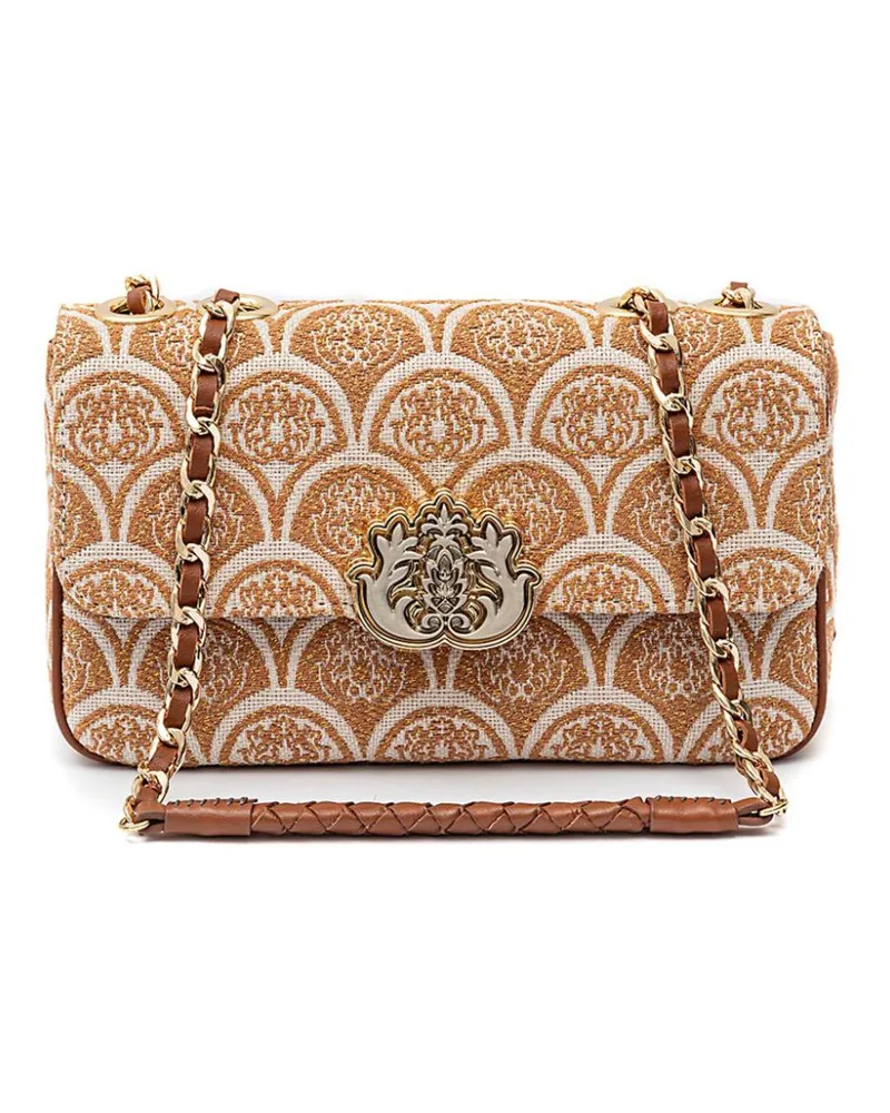 ISLA Sirena Schultertasche mit Jacquard-Print - Weiß Weiß