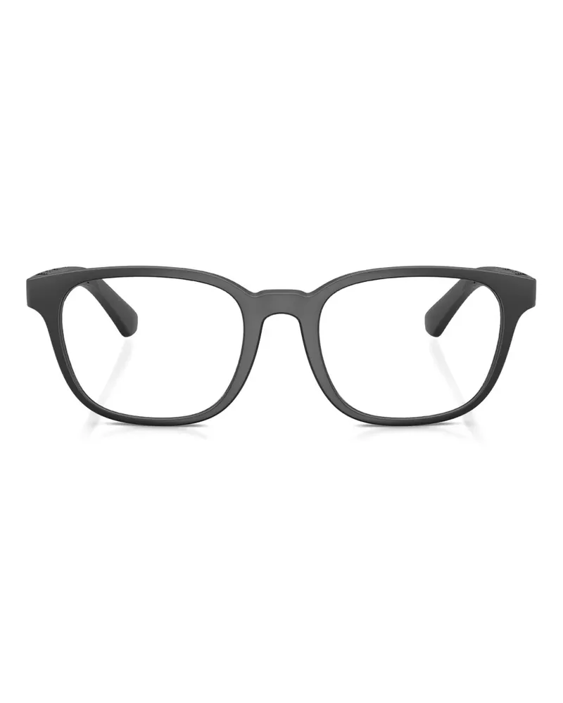 Burberry Eckige Brille mit Karomuster - Schwarz Schwarz