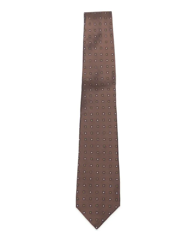 Kiton Krawatte mit geometrischem Print - Braun Braun