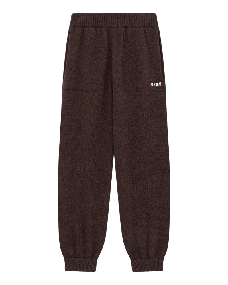 MSGM Jogginghose mit Logo-Print - Braun Braun