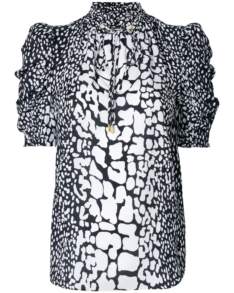 Michael Kors Seidenbluse mit Print - Weiß Weiß