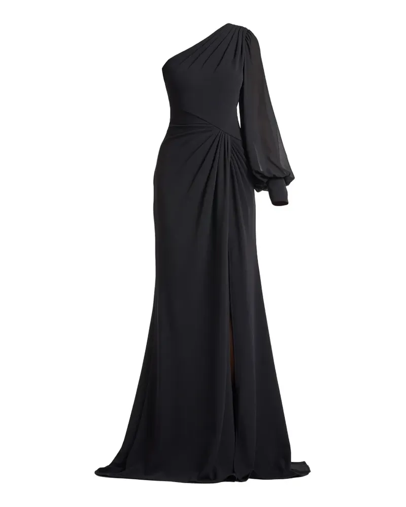Tadashi Shoji one-shoulder draped gown - Schwarz Schwarz