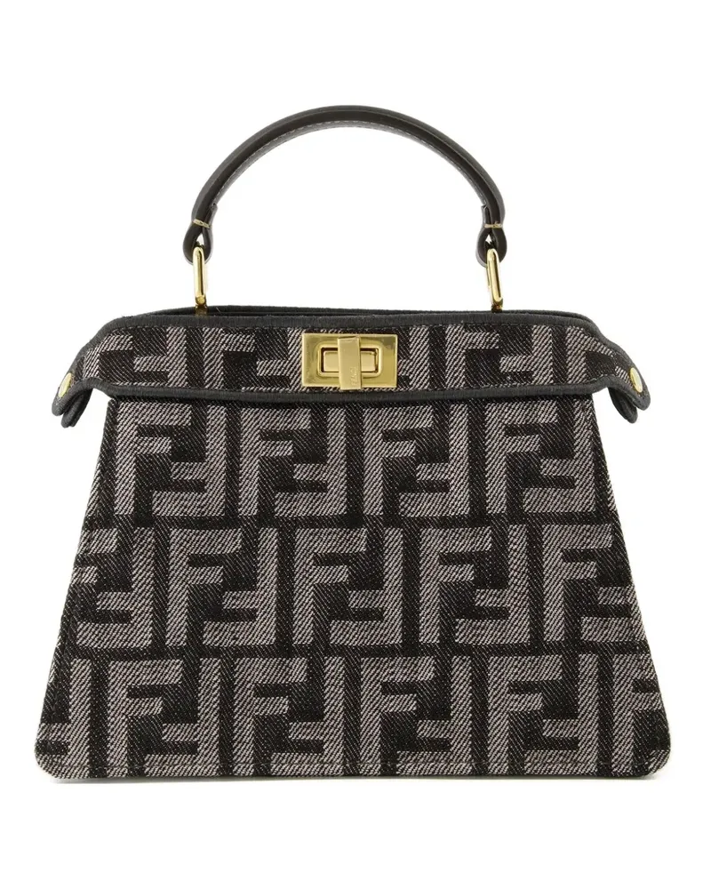 Fendi Peekaboo denim tote bag - Schwarz Schwarz
