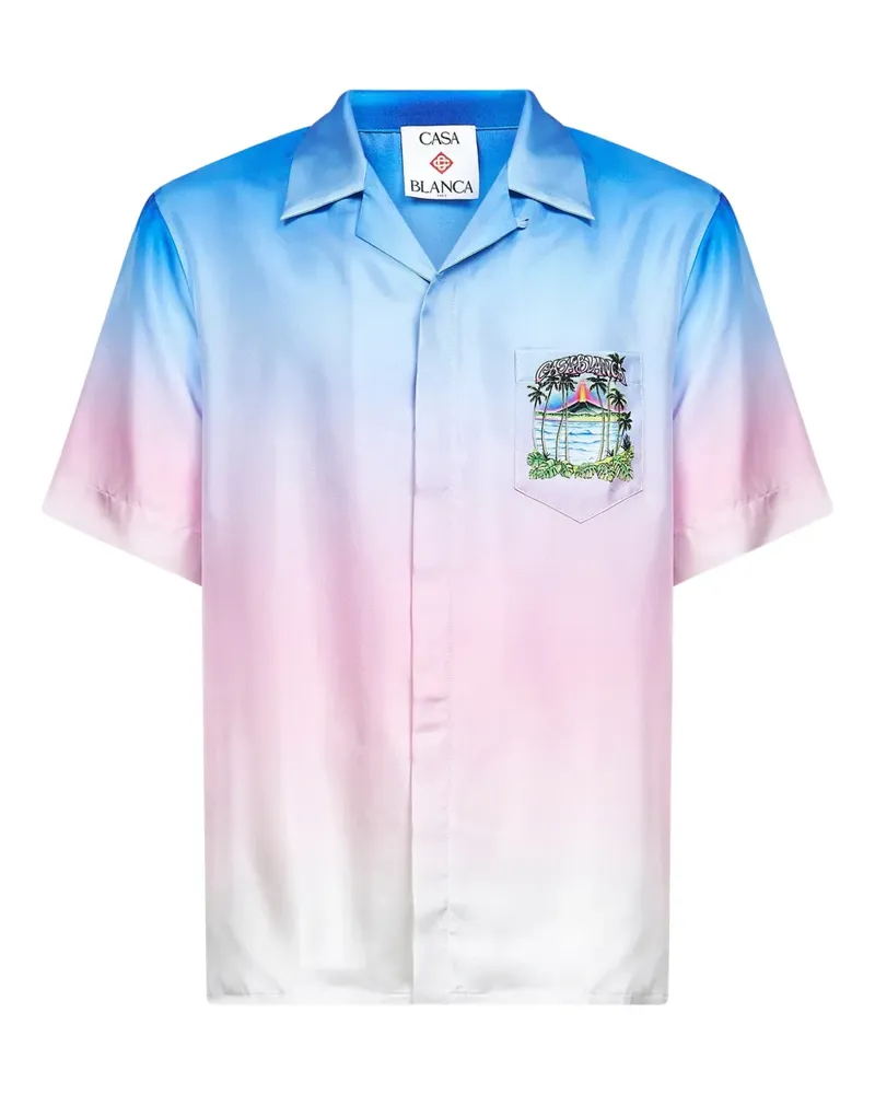 Casablanca Paris Hemd mit Vulkan-Print - Blau Blau