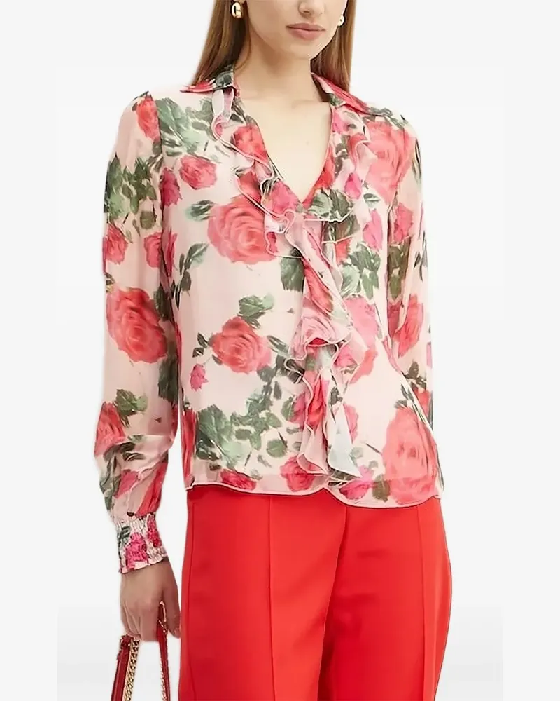 Guess Bluse mit Volants - Rosa Rosa