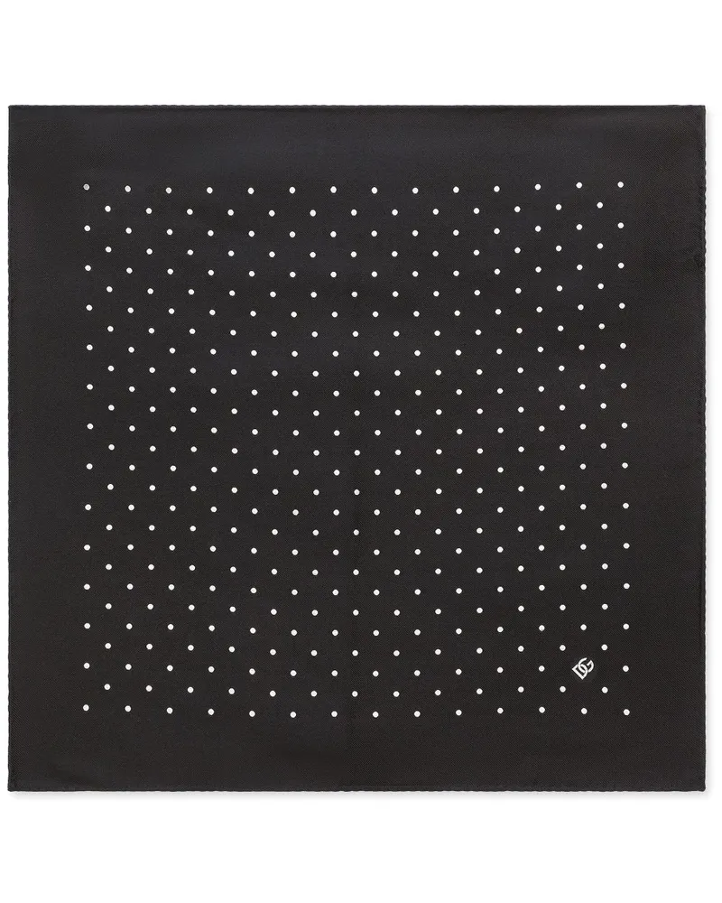 Dolce & Gabbana Seidenschal mit Polka Dots - Schwarz Schwarz