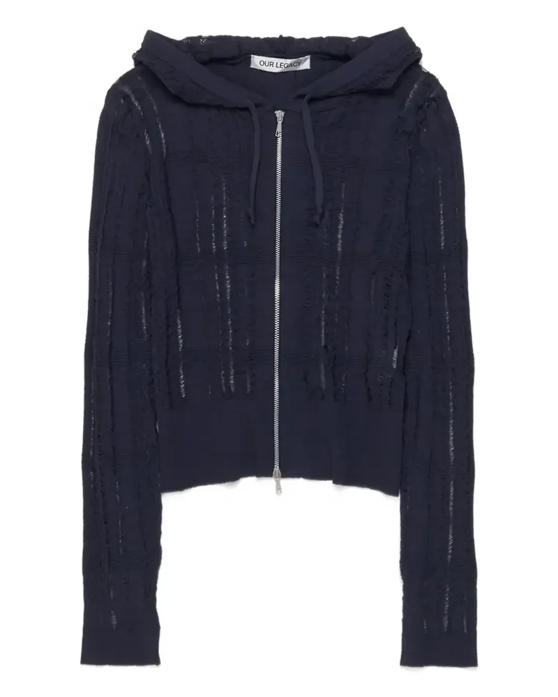 Our Legacy Gestrickter Compact Hoodie - Blau Blau