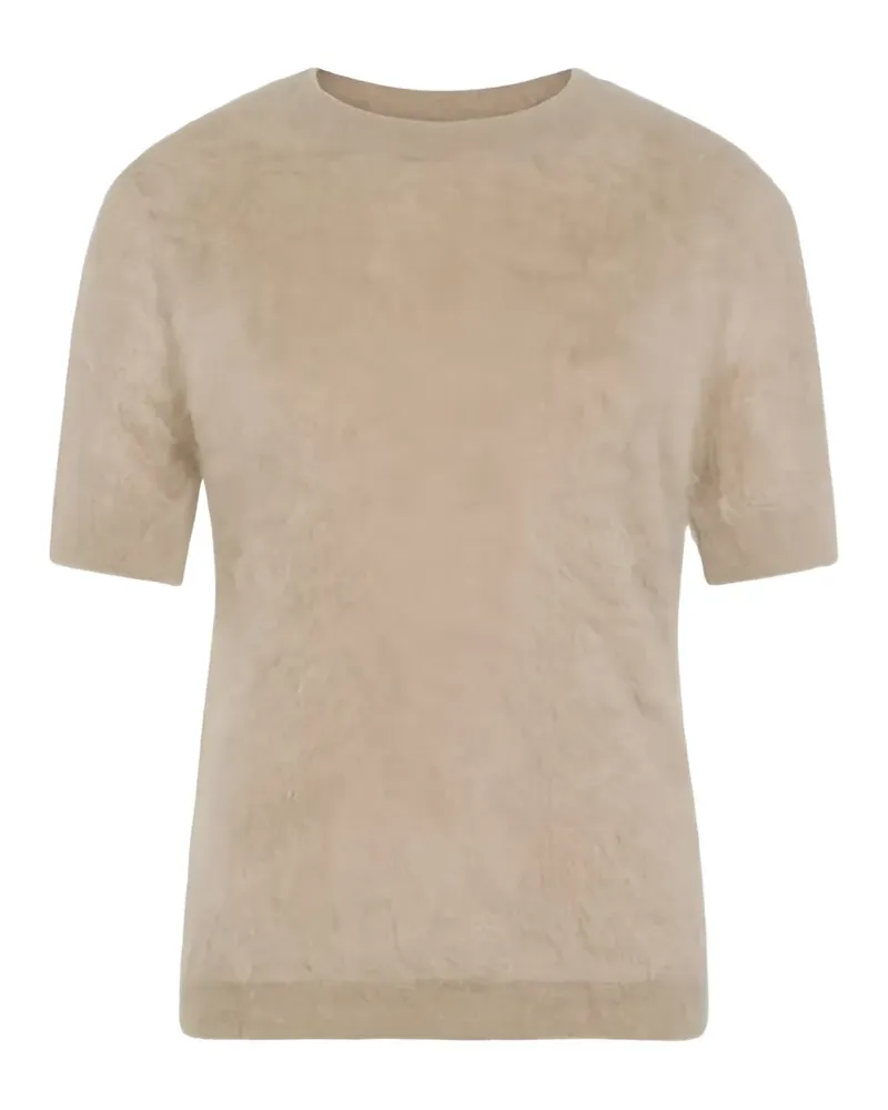 Seventy short-sleeve brushed-knit sweater - Nude Nude