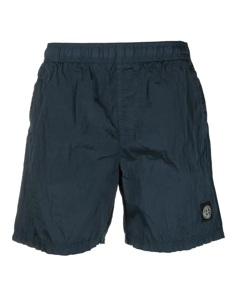 Stone Island Badeshorts mit Logo-Stickerei - Blau Blau