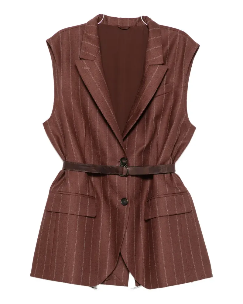 Brunello Cucinelli pinstripe-pattern sleeveless vest - Braun Braun