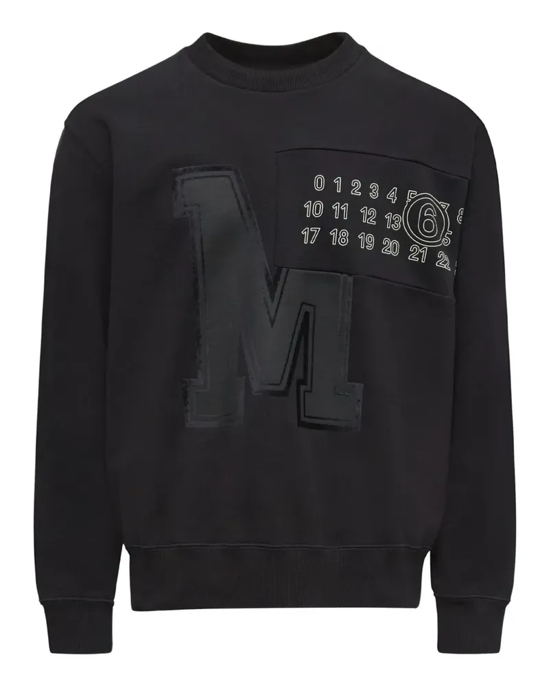 Maison Margiela Sweatshirt mit Logo-Applikation - Schwarz Schwarz