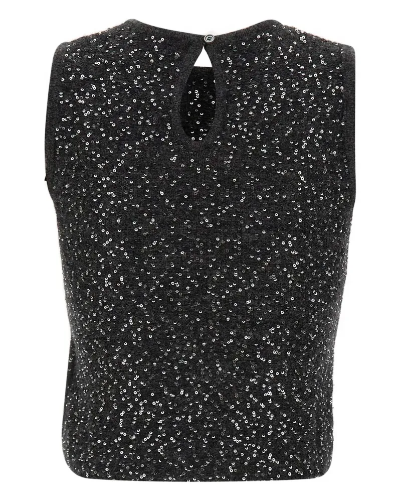 MARELLA Saba2 sequin-ribbed top - Schwarz Schwarz