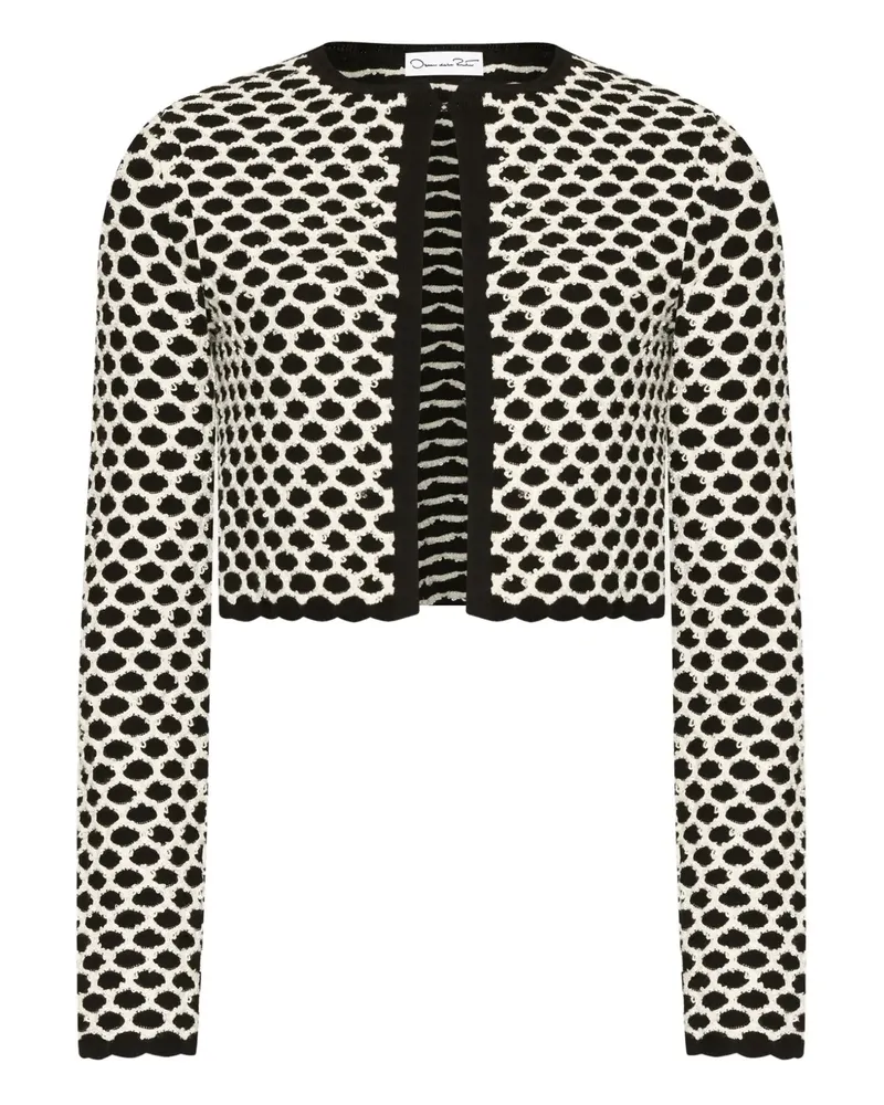 Oscar de la Renta Cardigan mit Wabenstrickmuster - Schwarz Schwarz