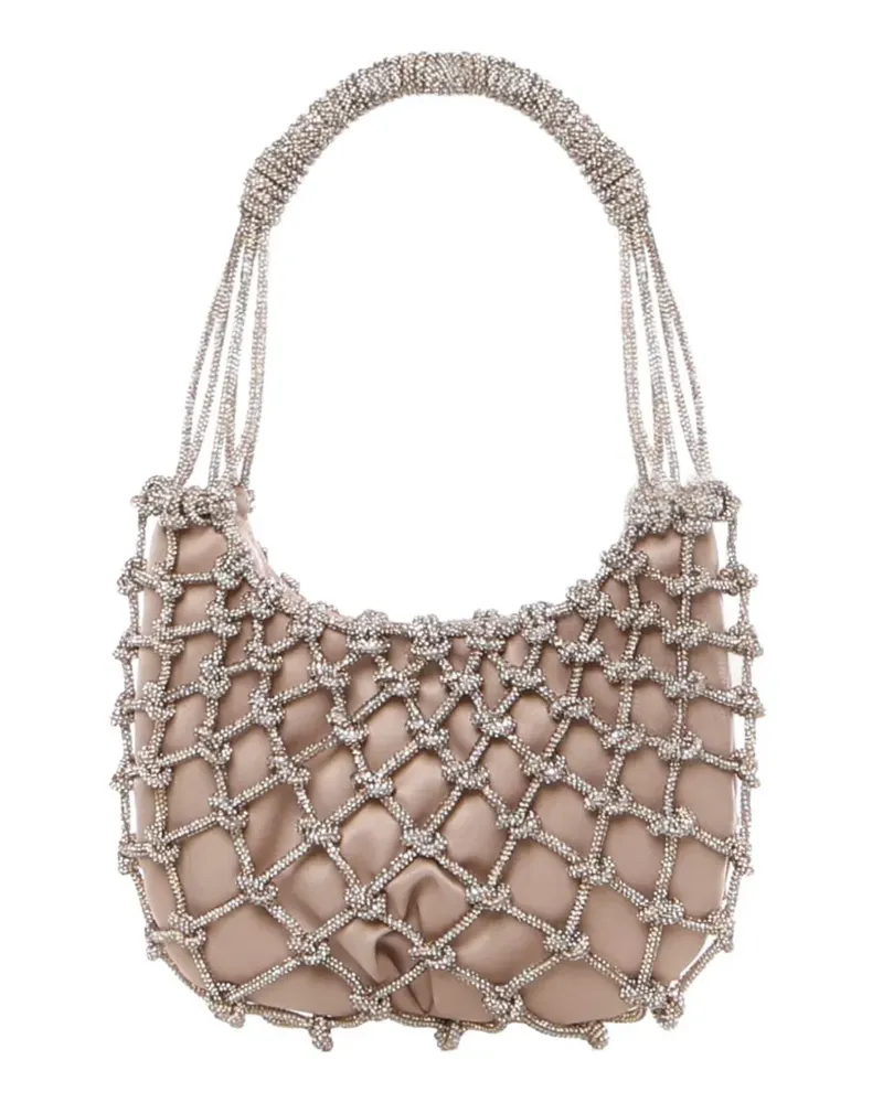 Rosantica crystal-embellishment satin shoulder bag - Nude Nude