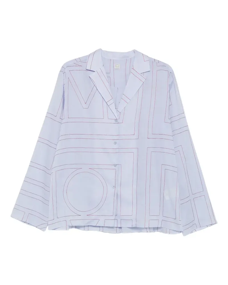 Totême geometric-pattern long-sleeve shirt - Blau Blau