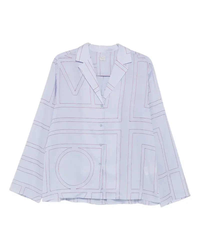 Totême geometric-pattern long-sleeve shirt - Blau Blau