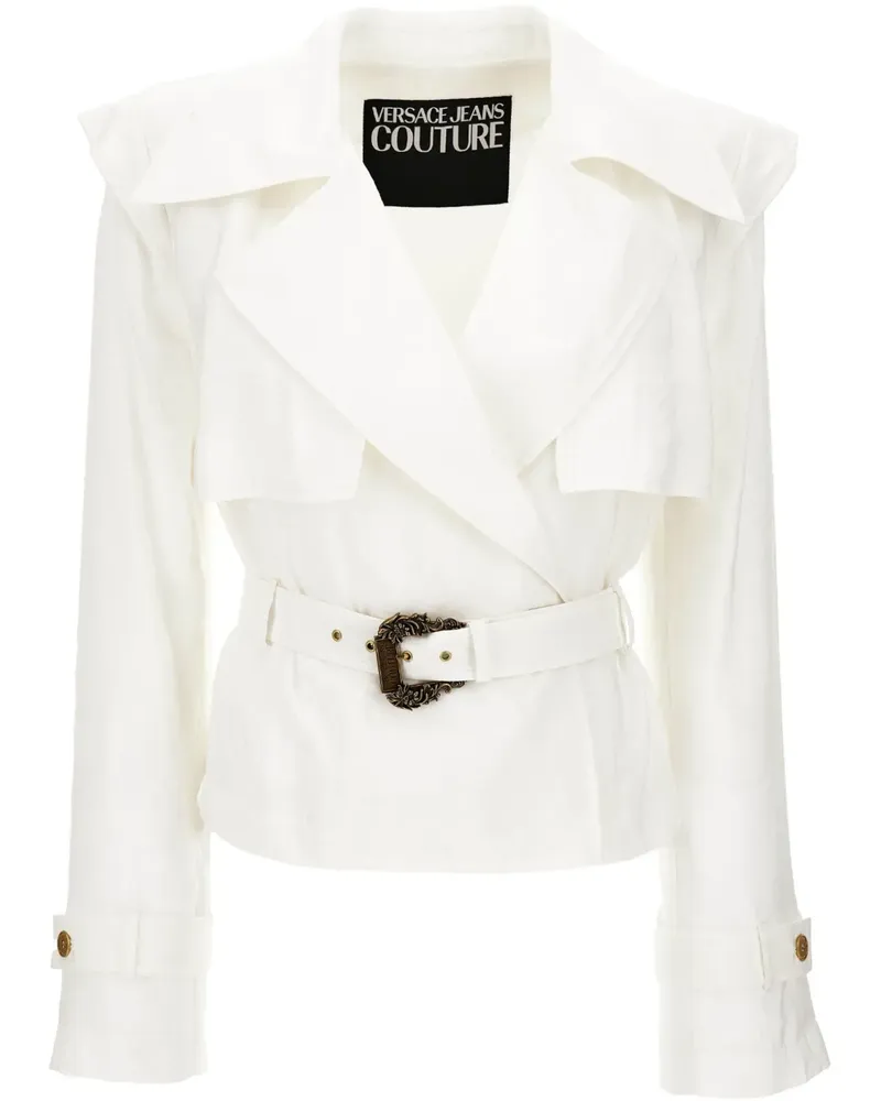 Versace Jeans Blazer mit barocker Schnalle - Weiß Weiß