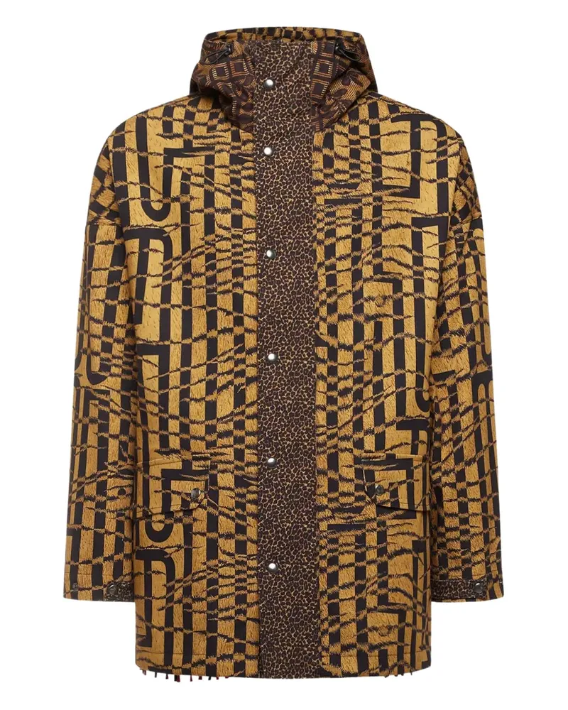 Pierre-Louis Mascia abstract-print hooded jacket - Gelb Gelb