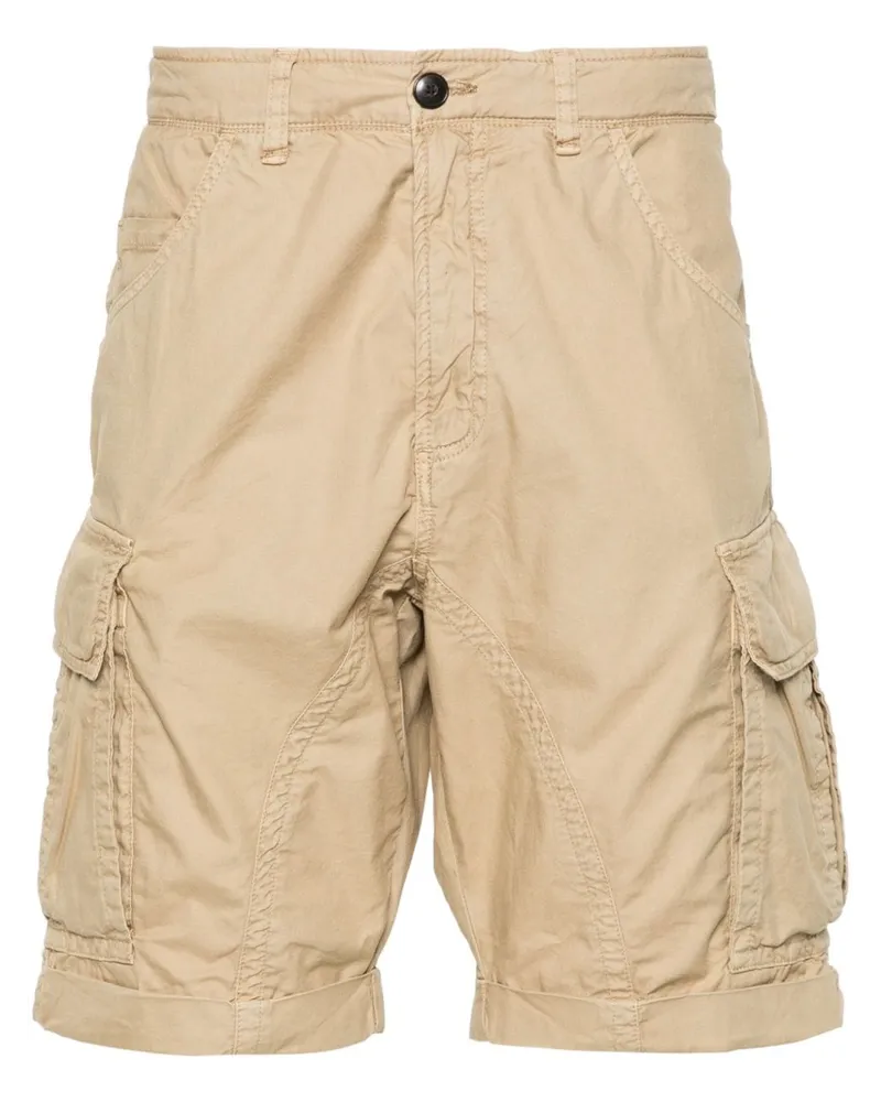 MYTHS Halbhohe Cargo-Shorts Braun