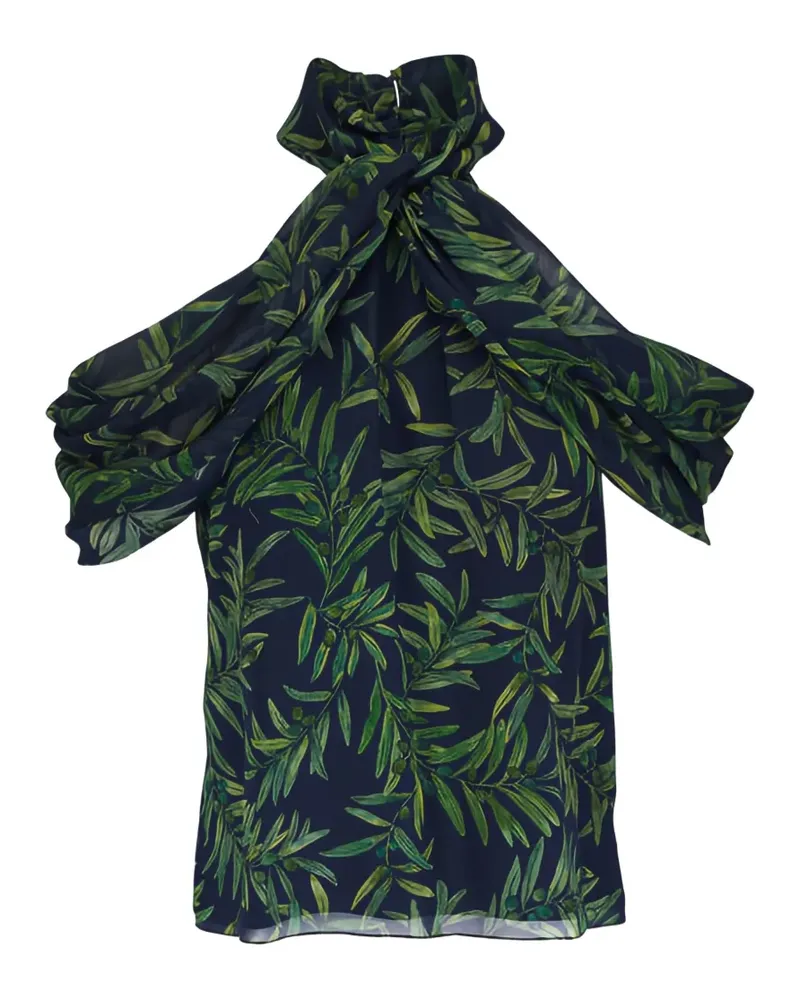 Carolina Herrera New York Bluse mit Print - Blau Blau