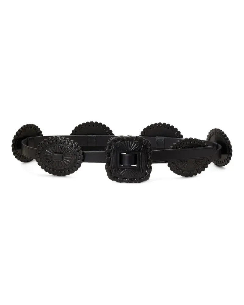 Ralph Lauren embossed-buckle leather belt - Schwarz Schwarz