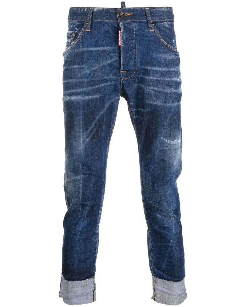 Dsquared2 Cropped-Jeans im Distressed-Look - Blau Blau
