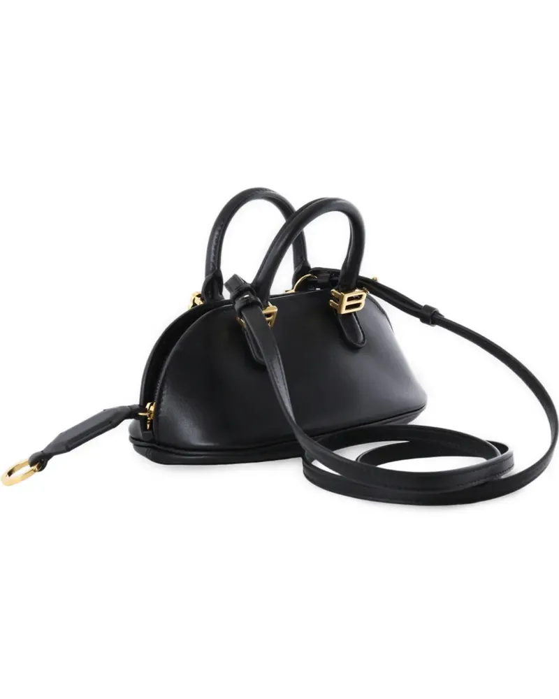 Balenciaga nano Bolero logo-plaque leather tote bag - Schwarz Schwarz