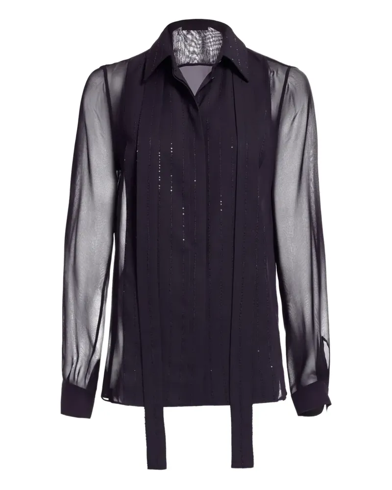 Elie Saab pinstriped silk shirt - Schwarz Schwarz