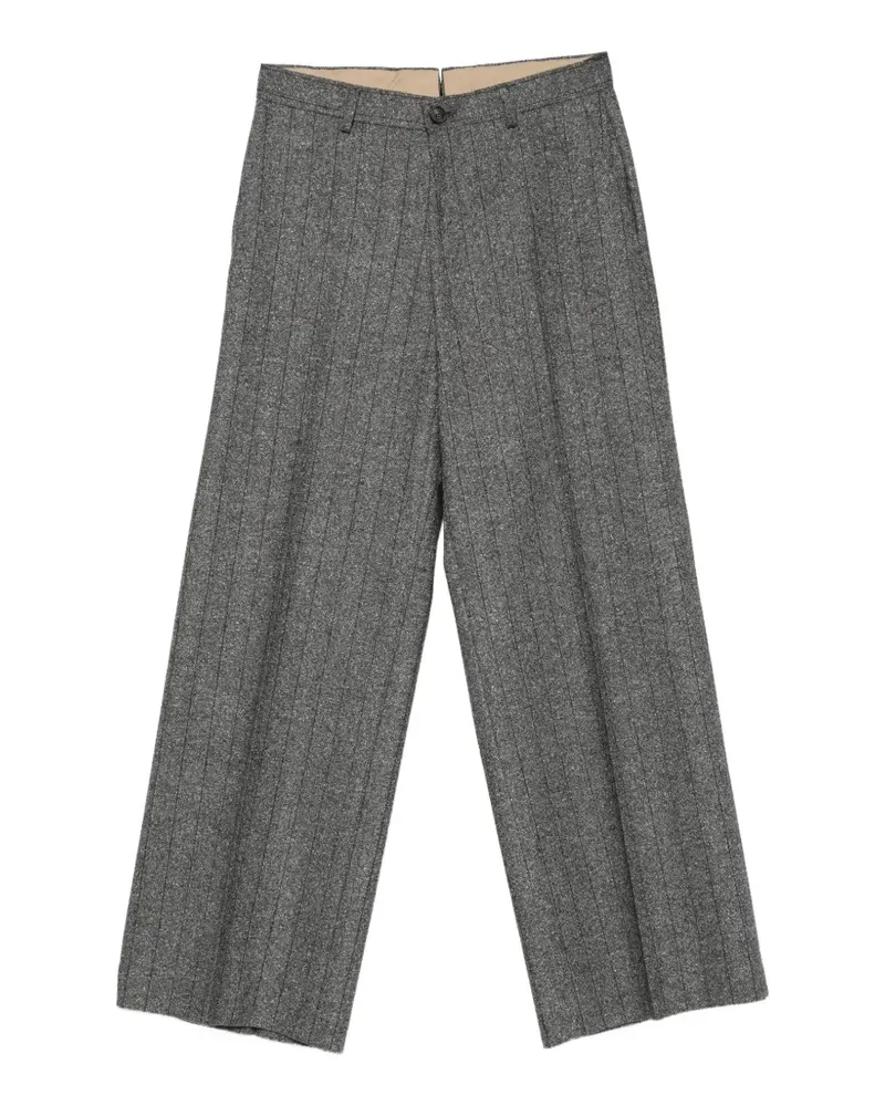 Luigi Bianchi Mantova pinstripe wide-leg trousers - Grau Grau