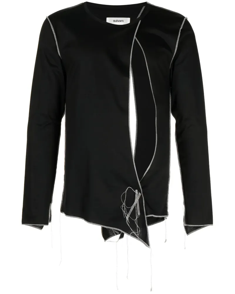 Sulvam T-Shirt mit Cut-Outs - Schwarz Schwarz