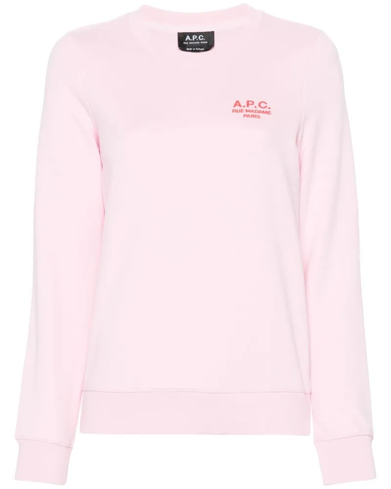 A.P.C. Sweatshirt mit Logo-Stickerei Rosa