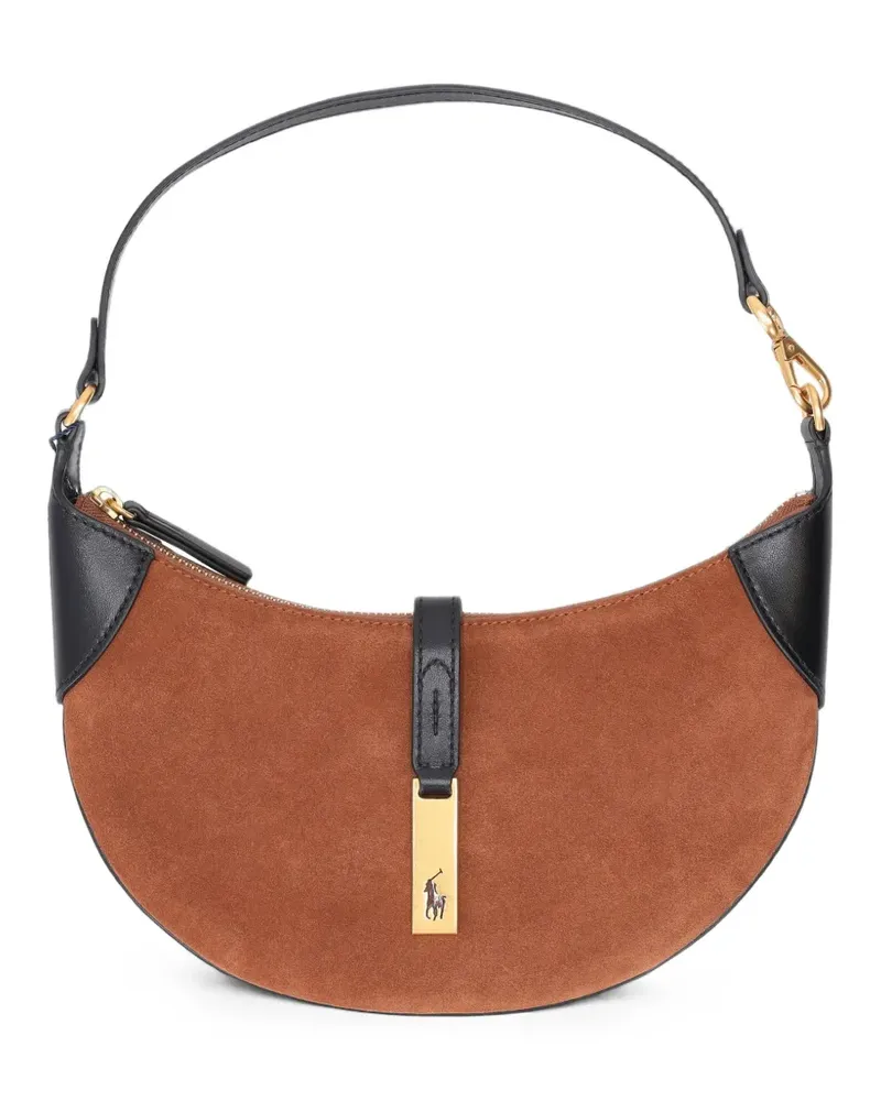 Ralph Lauren Mini Polo ID Schultertasche aus Wildleder - Braun Braun
