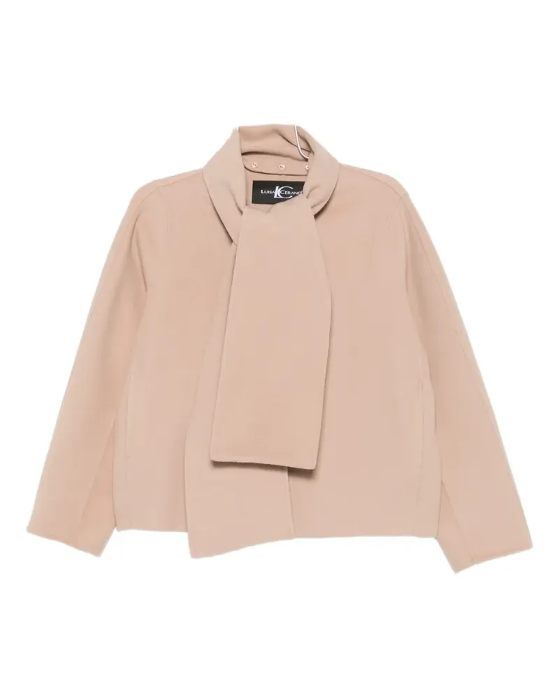 Luisa Cerano scarf-detail wool jacket - Nude Nude