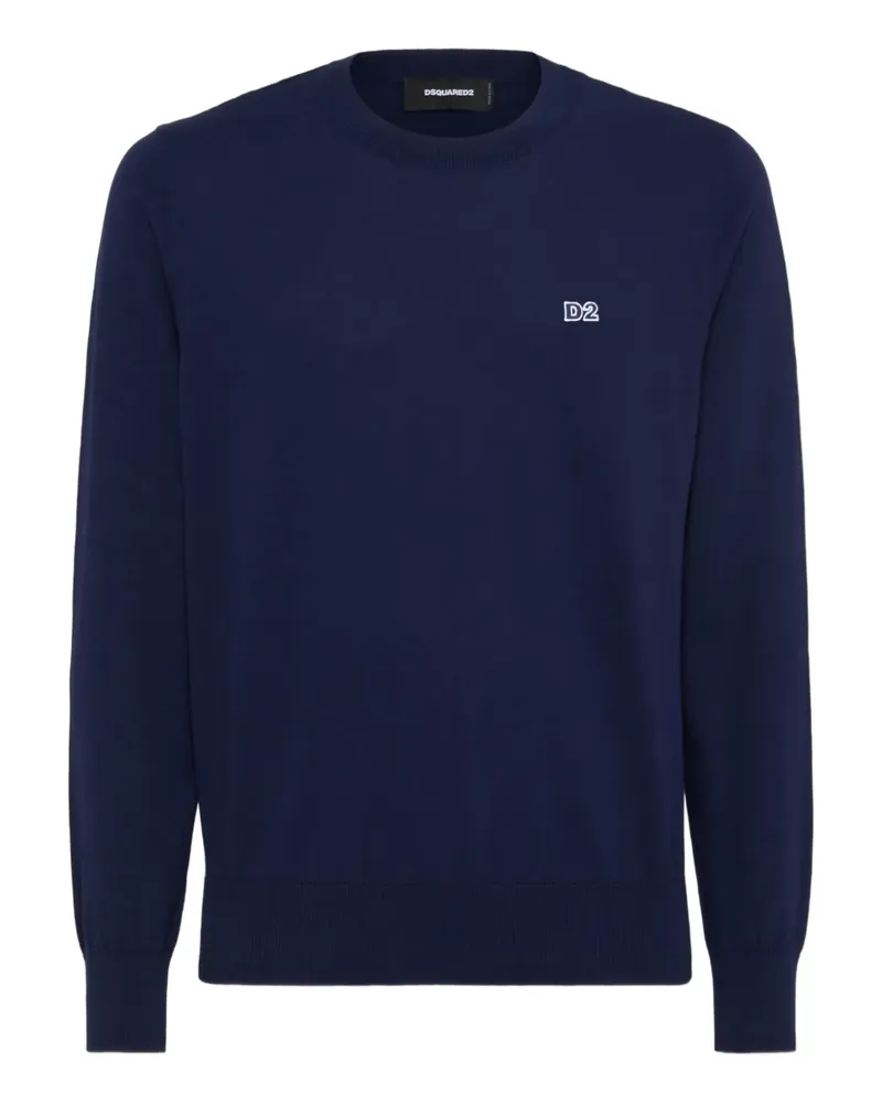 Dsquared2 Fein gestrickter Pullover - Blau Blau
