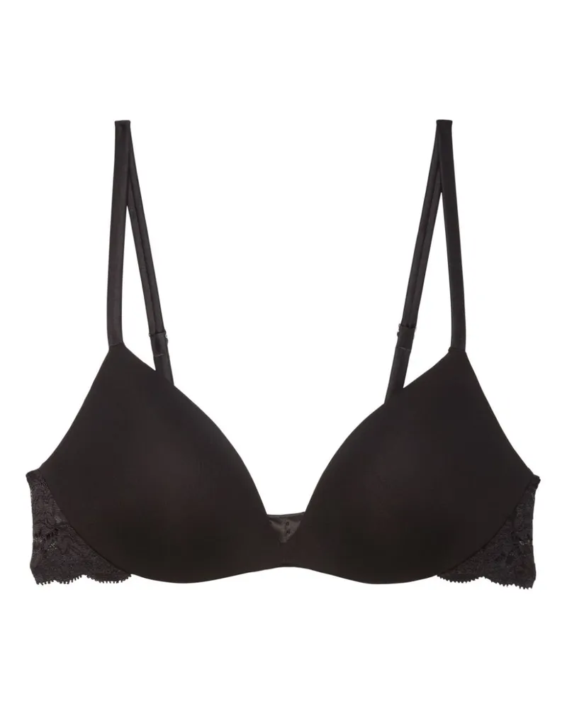 Fleur Du Mal Drahtloser Charlotte Push-up-BH mit Spitze - Schwarz Schwarz
