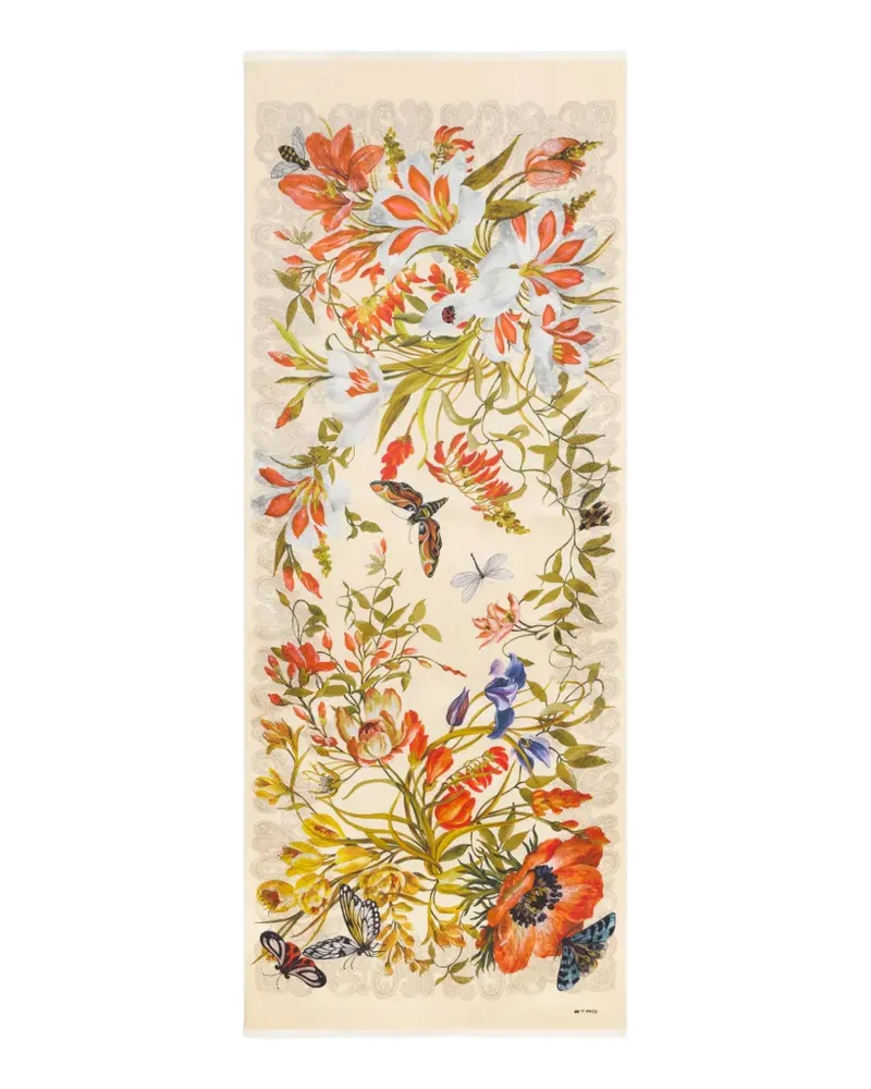 Etro Schal mit Flora- und Fauna-Print - Nude Nude