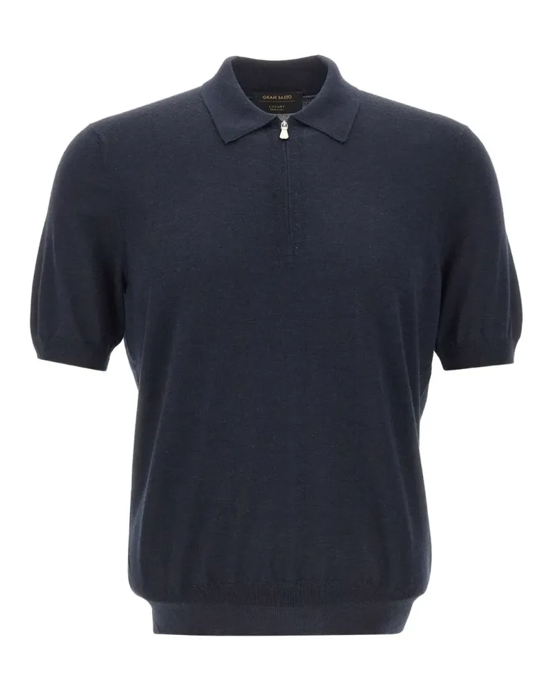 Gran Sasso zip-collar short-sleeve polo shirt - Blau Blau