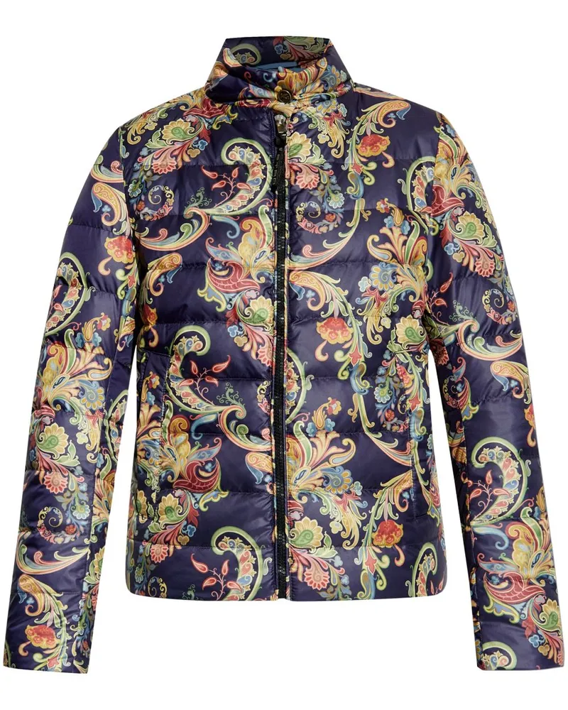 Etro Gefütterte Jacke mit Paisley-Print Blau