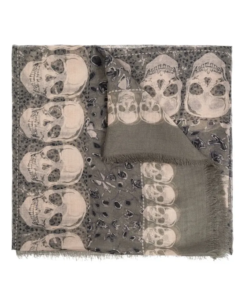 Zadig & Voltaire Schal mit Totenkopf-Print - Grau Grau