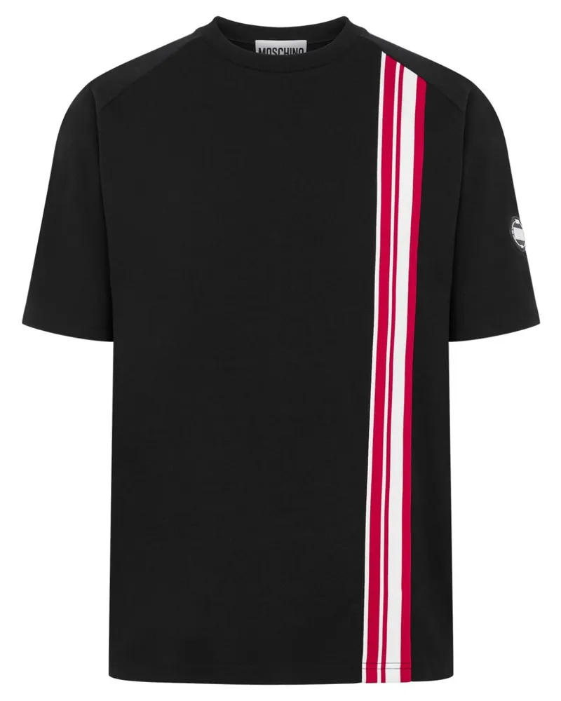 Moschino T-Shirt mit gestreiften Details - Schwarz Schwarz