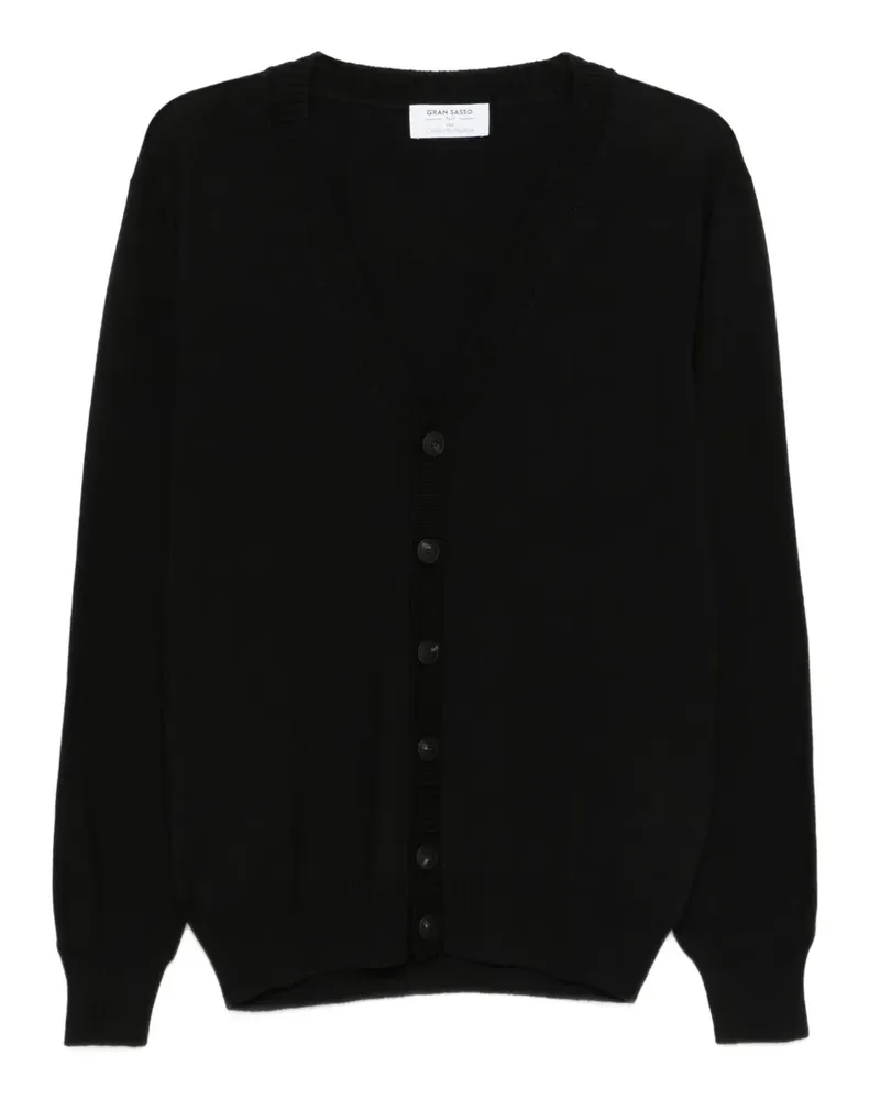 Gran Sasso Cardigan mit V-Ausschnitt - Schwarz Schwarz