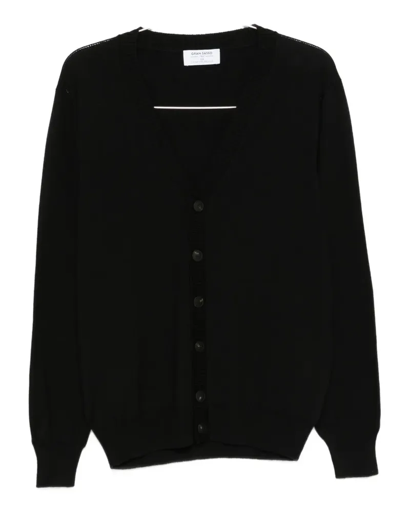 Gran Sasso Cardigan mit V-Ausschnitt - Schwarz Schwarz