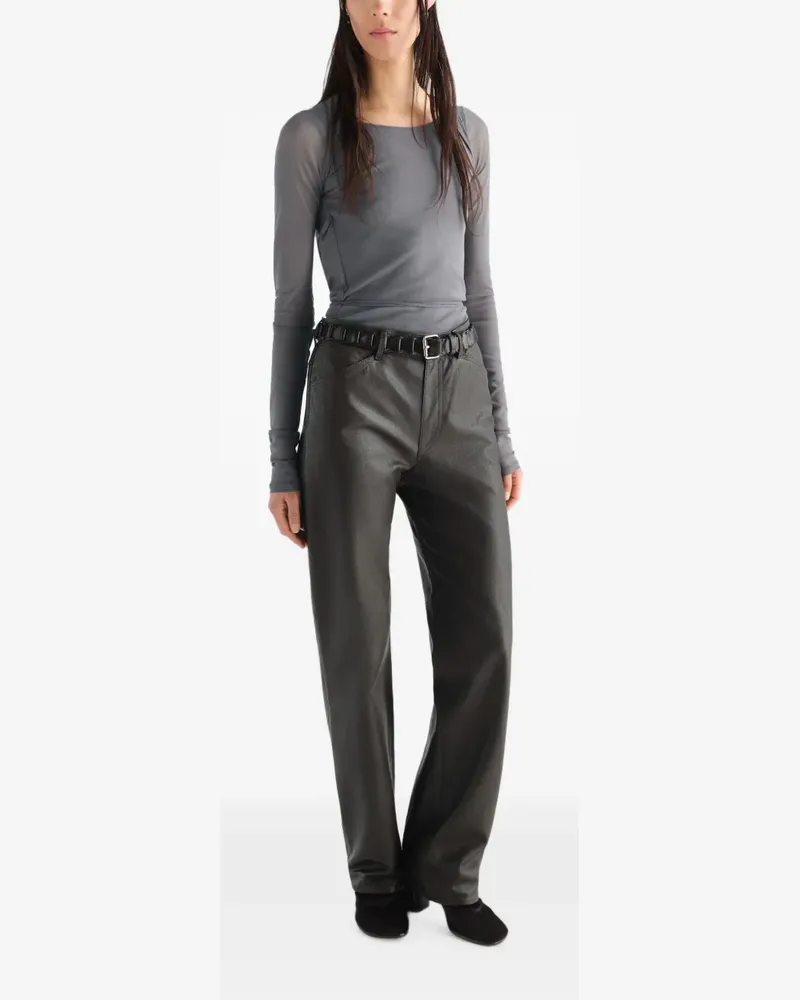 Christophe Lemaire ballerina wrap top in mesh jersey - Grau Grau
