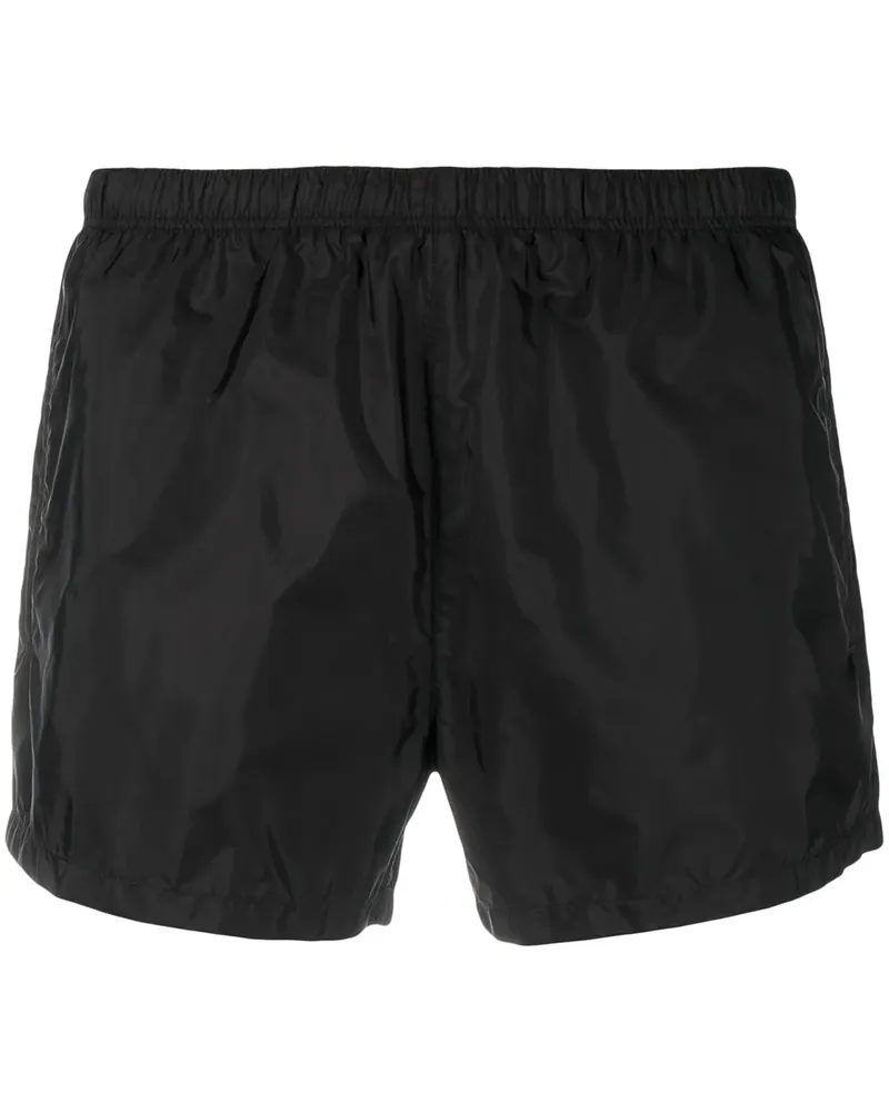 Prada Badeshorts mit Logo-Patch - Schwarz Schwarz