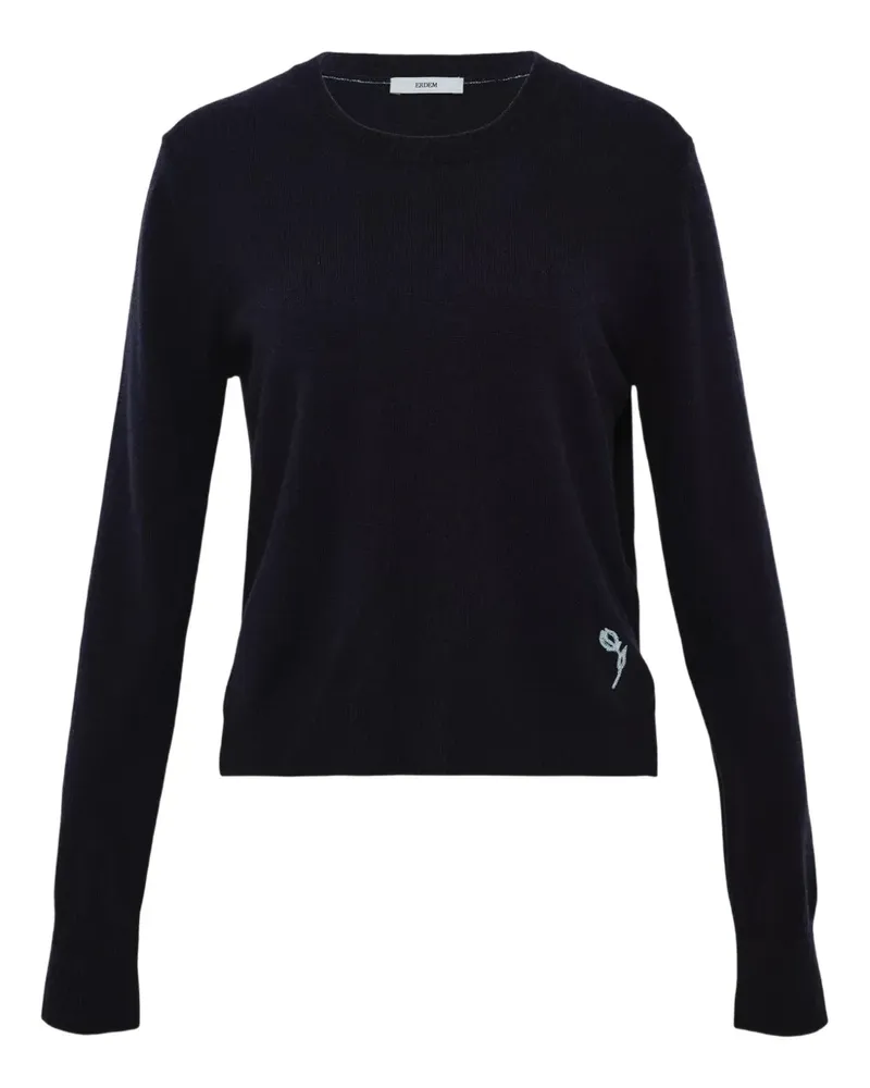 Erdem crew-neck embroidered-detail sweatshirt - Blau Blau