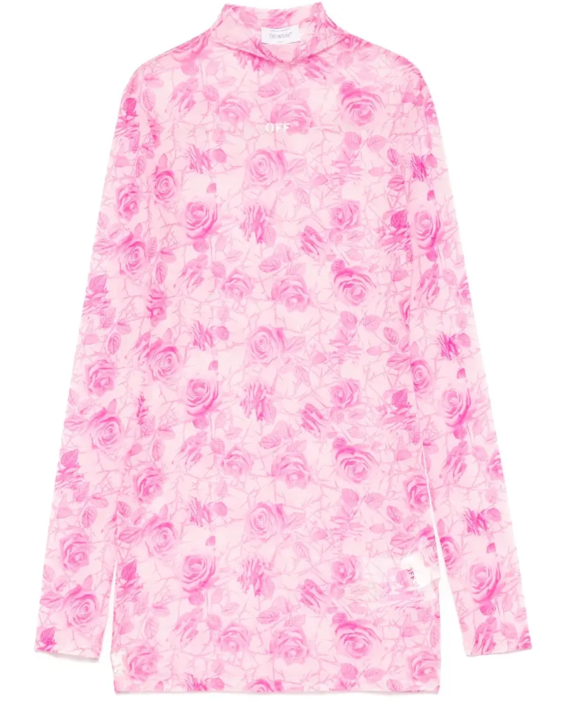 OFF-WHITE Minikleid in Netz-Optik - Rosa Rosa