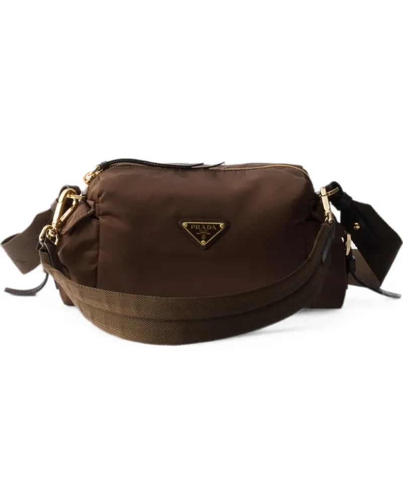 Prada Explore small Re-Nylon and leather shoulder bag - Braun Braun