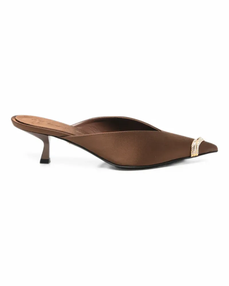 Giuseppe Zanotti Spitze Mules mit Kristallen - Braun Braun