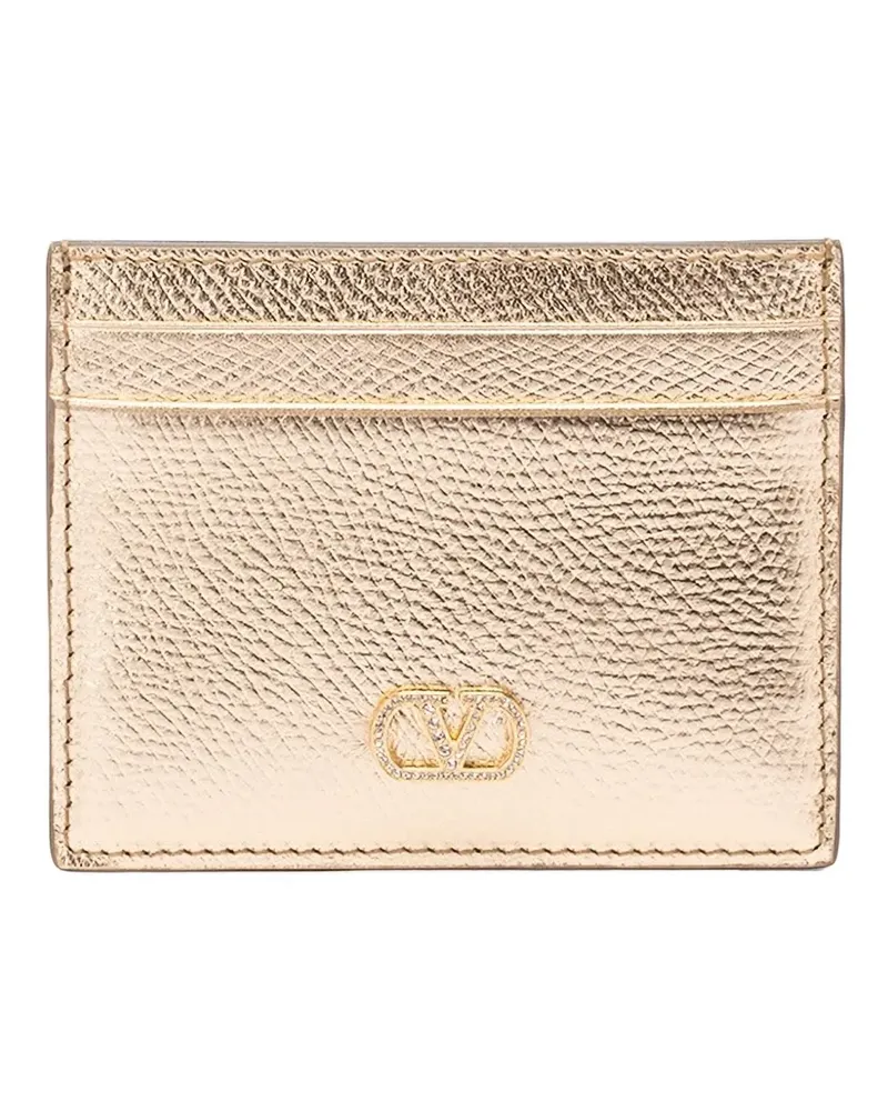 Valentino Garavani VLogo Signature crystal-embellished wallet - Gold Gold